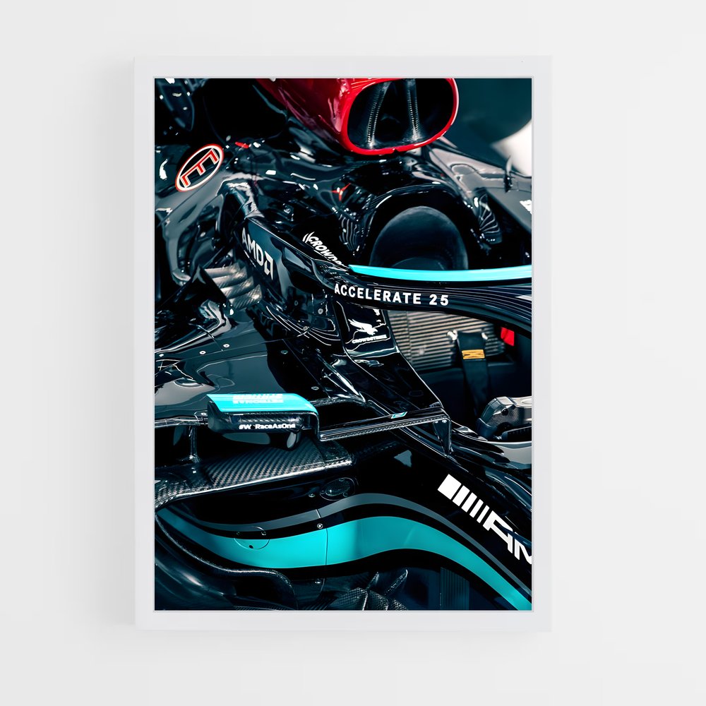Poster Mercedes pleine – affiche Voitures de Formule 1 (vue 3)